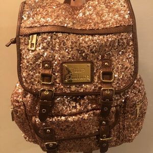 Rose gold sequence Juicy Couture backpack.
